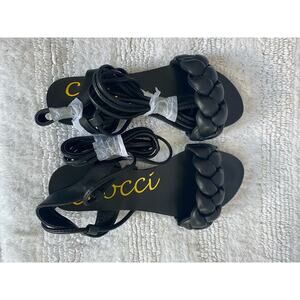 Ccooci Women’s Black Braided Flat Sandals New in box Size 8